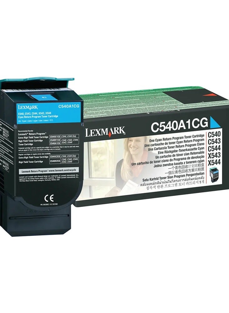 Lexmark LEXMARK C540/C543/C544/X54xx Cyan Return Program Toner Cartridge 1000