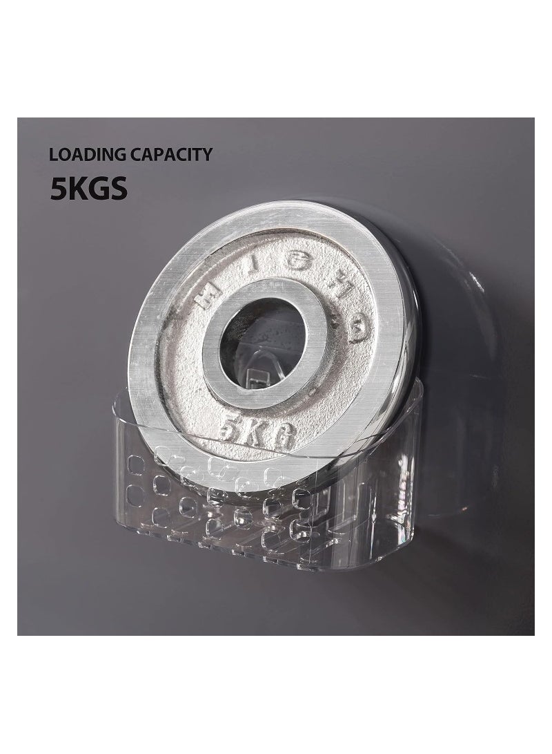 SYOSI Shower Caddy Small Shower Basket Bathroom Storage Shel Shower Basket with Suction Cups Wall Mounted No Drilling Adhesive Storage for Bathroom and Kitchen Clear Plastic - Image 5