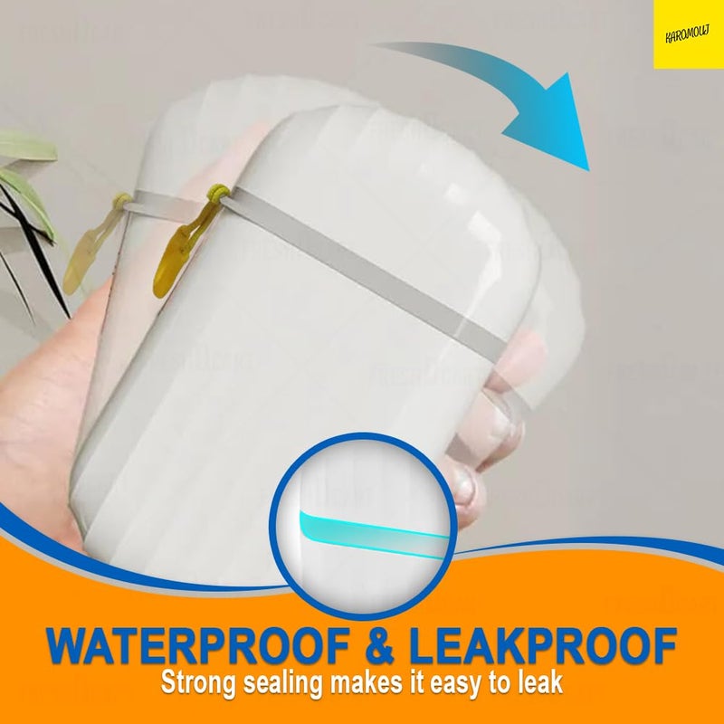 Karomouj White Plastic Soap Dish Box with Leakproof Cover for Travel, Home, Business Trip (Pack of 1) - Image 5