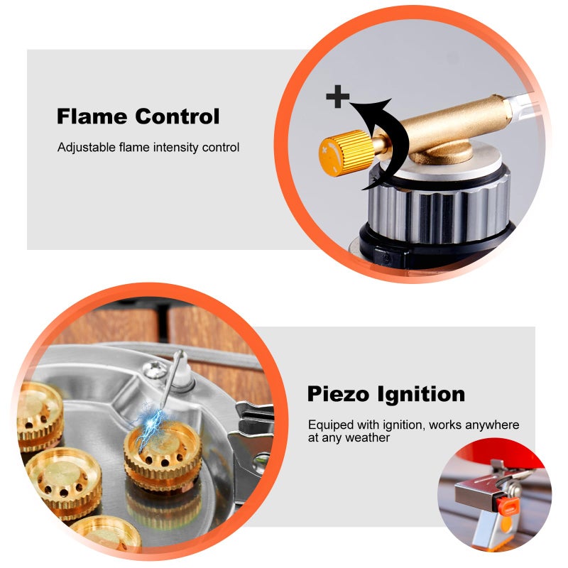 Odoland 9000W Portable Camping Stove Lightweight Camp Stove Collapsible Backpacking Stove with EVA Box for Outdoor Camping Cooking Hiking and Picnic - Image 3