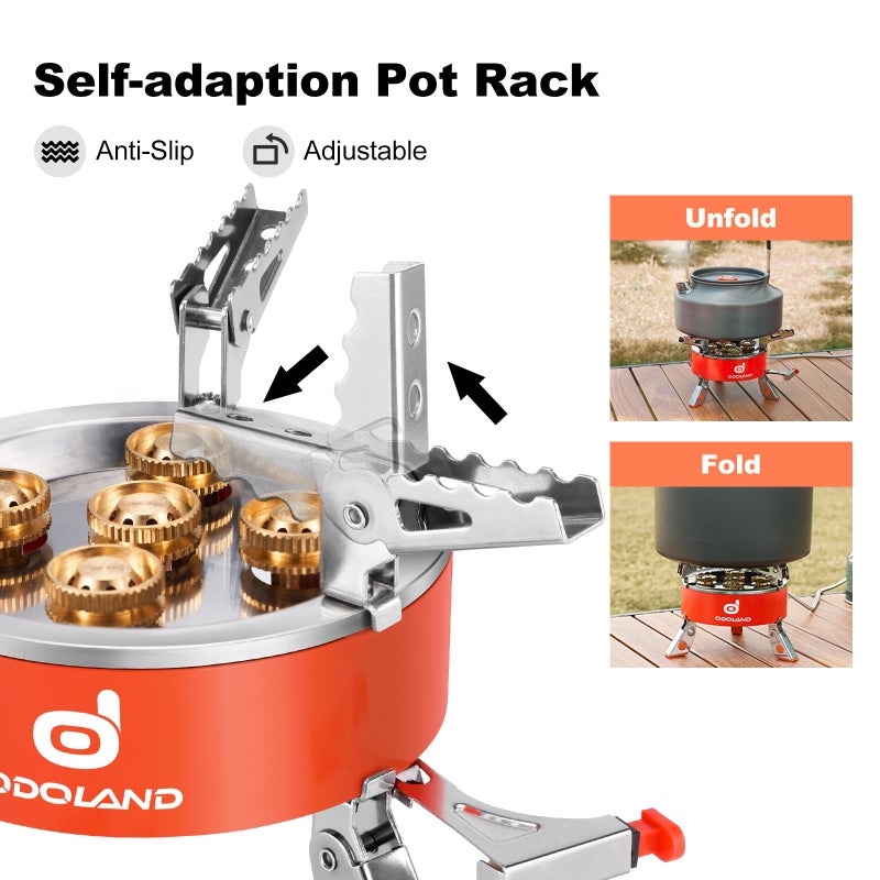 Odoland 9000W Portable Camping Stove Lightweight Camp Stove Collapsible Backpacking Stove with EVA Box for Outdoor Camping Cooking Hiking and Picnic - Image 4