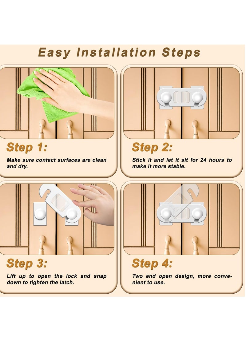 Excefore - Child Cabinet Locks, 10 Pcs Child Safety Locks, Baby Proofing Baby Safety Locks for Cabinets, Drawers, Toilet, Fridge, Strong Adhesive No Drilling-Durable-Multifunctional for Furniture Kitchen - Image 1