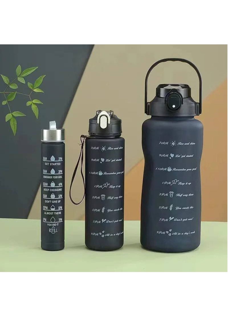 Sports water bottle 3 in 1, capacity 2 liters, 1 liter, 500 ml, excellent healthy material, BPA-free, shock-resistant, with a tight-fitting lid and shalimo - Image 1