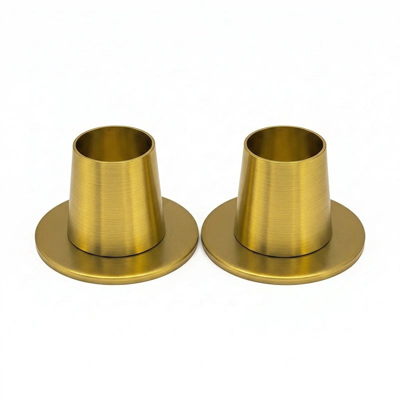 Nordic Minimalist Gold Candle Holder | Brushed Metal Alloy Candlestick | Modern Scandinavian Home Decor | Elegant Centerpiece for Dining Table &  Mantle