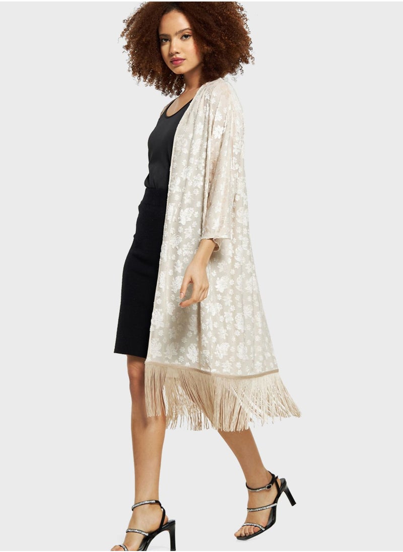 2Xtremz - Fringe Detail Kimono - Image 1
