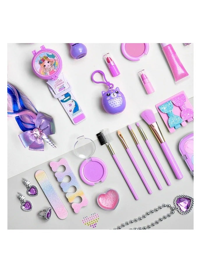 YelaJoy Kids Makeup Set for Girls, Real Washable Makeup Toy, Little Girl Princess Play Make up Toy with Cute Makeup Bag, Gift Toys for Girls - Image 3