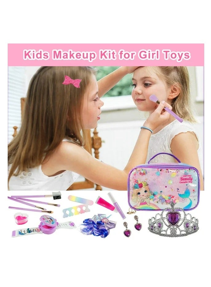 YelaJoy Kids Makeup Set for Girls, Real Washable Makeup Toy, Little Girl Princess Play Make up Toy with Cute Makeup Bag, Gift Toys for Girls - Image 5