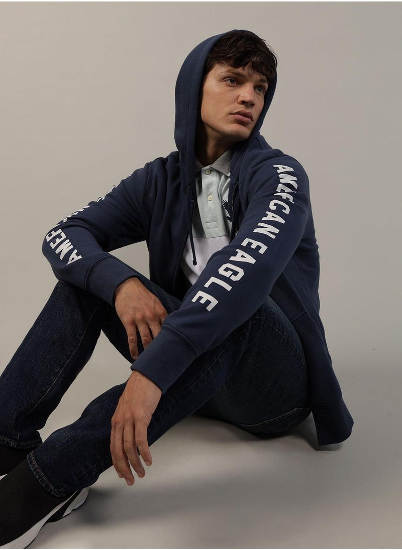 American Eagle Graphic Zip Through  Hoodie  - Image 1