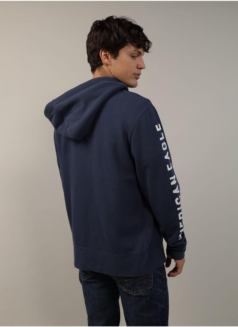 American Eagle Graphic Zip Through  Hoodie  - Image 2