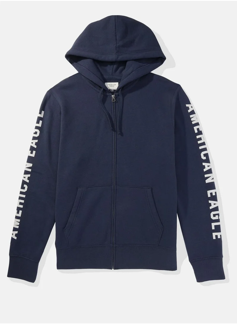 American Eagle Graphic Zip Through  Hoodie