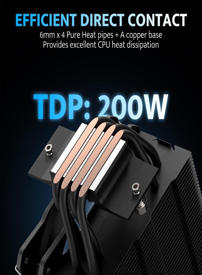 دارك فلاش مبرد المعالج darkFlash Z4Pro Mist، برج واحد 120 مم، استهلاك طاقة 200 واط، 4 أنابيب حرارية بقطر 6 مم، مراوح ARGB PWM، مبرد هوائي متوافق مع معالجات Intel LGA115x/12xx/17xx و AMD AM4/AM5، ارتفاع 155 مم (أبيض) - Image 2