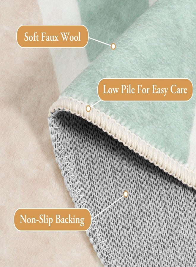 لايف بوكس سجادة دائرية ريترو صن من لايف بوكس، مقاس 4 أقدام، بتصميم بوهيمي، مثالية لغرفة الأطفال، مانعة للانزلاق، ناعمة للغاية، لطيفة وملونة، مناسبة لغرف النوم، قابلة للغسل، مناسبة لغرف المعيشة والمكاتب الداخلية. - Image 4