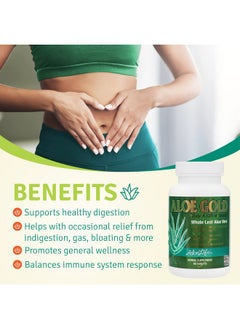 Aloe Life Aloe Gold Tablets Immune Support & Healthy Herbal Bitters Supports Proper Digestion Promotes Energy & Body Wellness Certified Organically Grown Whole Leaf Aloe Vera Leaves (90 Tablets)  - Image 5