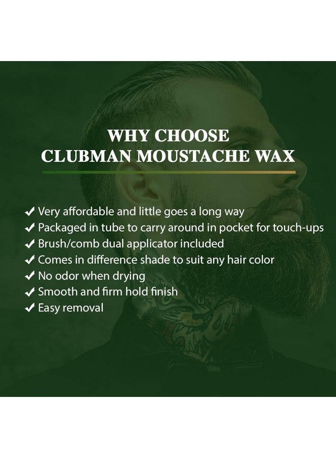 Clubman Moustache Wax Hang Pack, Neutral Color 0.5 oz x 3 packs - Image 3