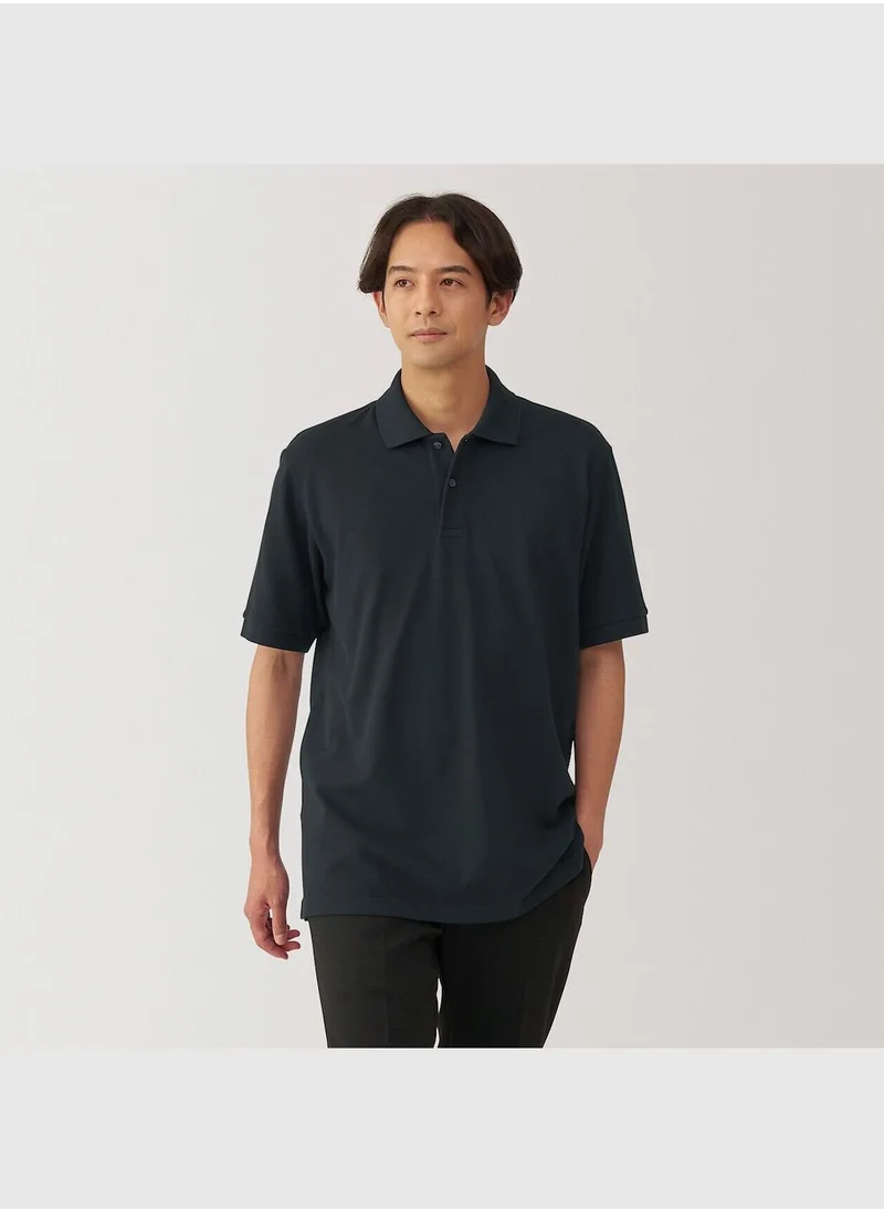 MUJI Washed Pique Short Sleeve Polo Shirt