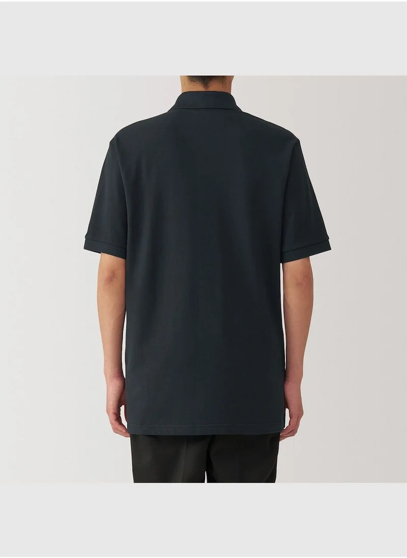 MUJI Washed Pique Short Sleeve Polo Shirt