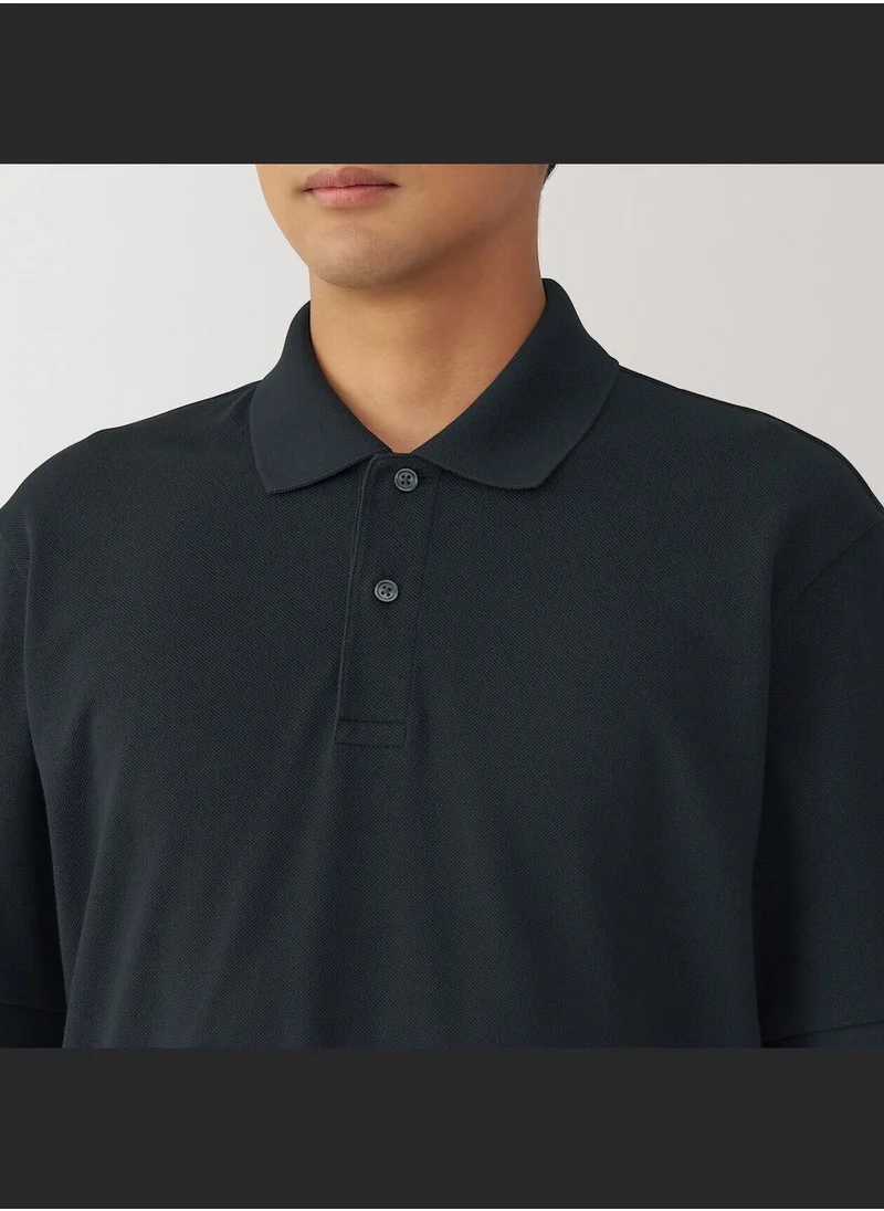 MUJI Washed Pique Short Sleeve Polo Shirt