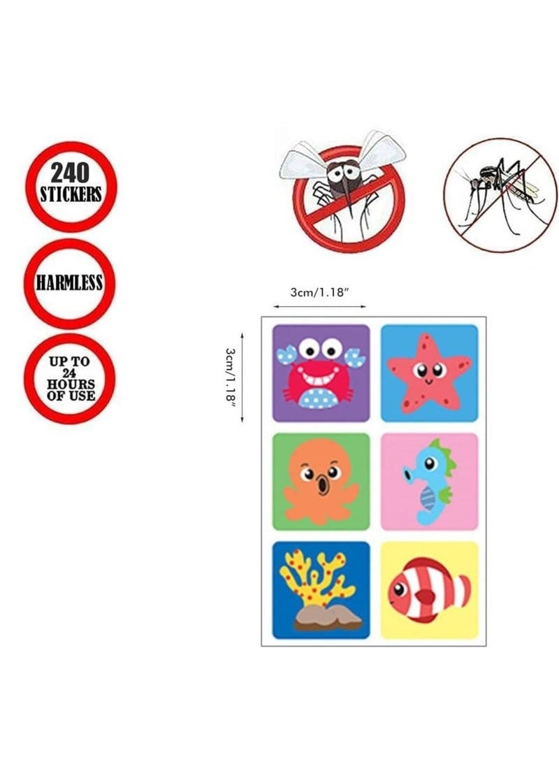 Mosquito Repellent Stickers, 240 Pcs Natural Patches for Kids and Adults, DEET Free, Anti-Mosquito Cartoon for Outdoor Camping Traveling Fishing - Image 4