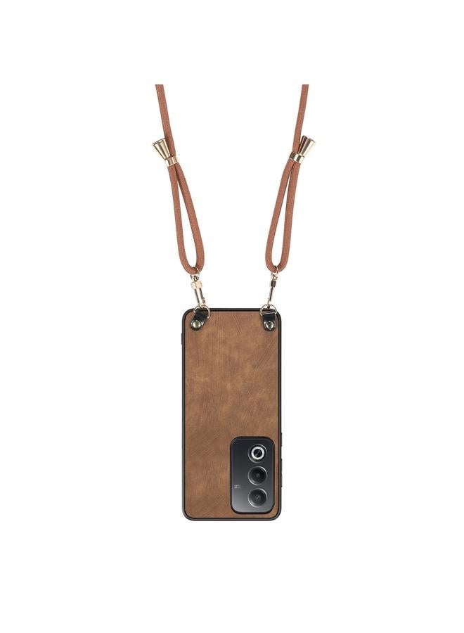 S-TOP Case For OPPO A57 4G Vintage Leather PC Back Cover Phone Case with Crossbody Strap - Image 3