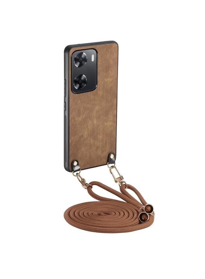 S-TOP Case For OPPO A57 4G Vintage Leather PC Back Cover Phone Case with Crossbody Strap - Image 1
