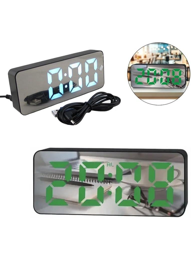 LED Mirror Digital Clock, Dual Color Display, USB Powered, DS-3821L Model - Image 2