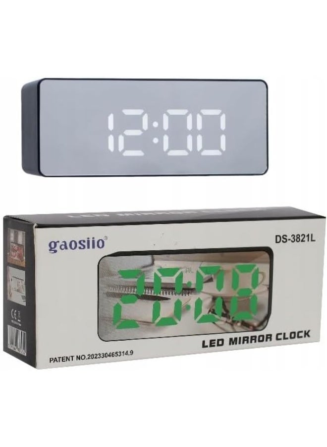 LED Mirror Digital Clock, Dual Color Display, USB Powered, DS-3821L Model - Image 1