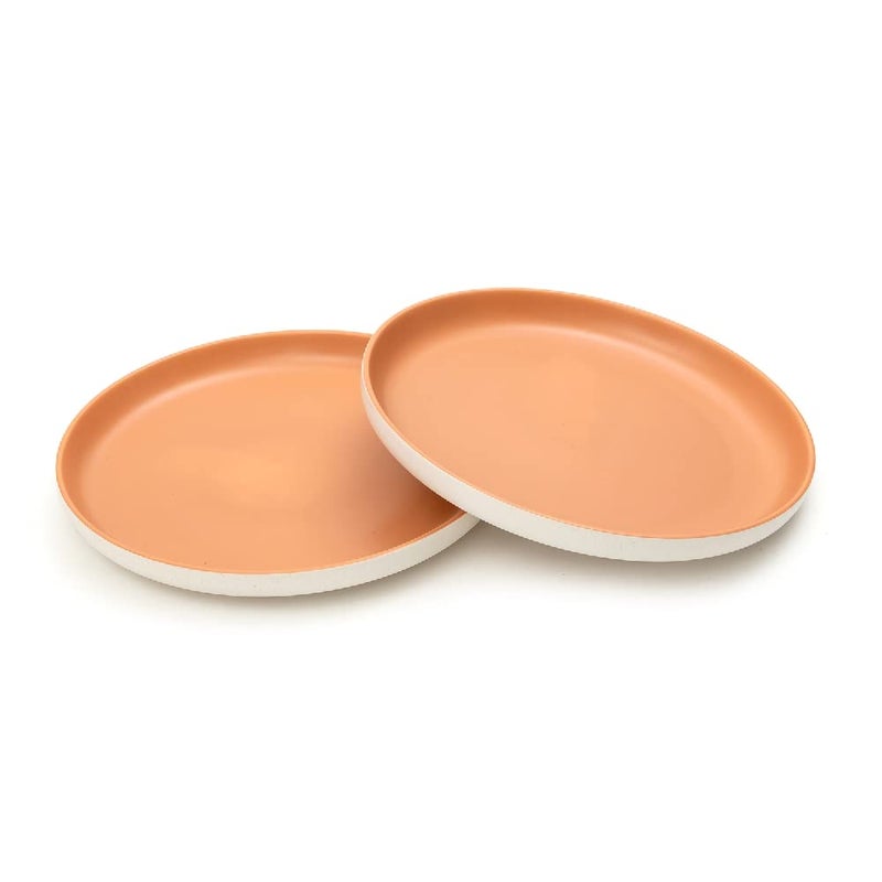 EZ Life Matte Pastel Shallow 10 Inch Ceramic Plate - Sesame Series Matt Amber - Pack of 2 - Dinnerware - Serveware - Home Kitchen, Tableware, Dining Sets Plate, Ceramic Crockery, Plates - Image 1