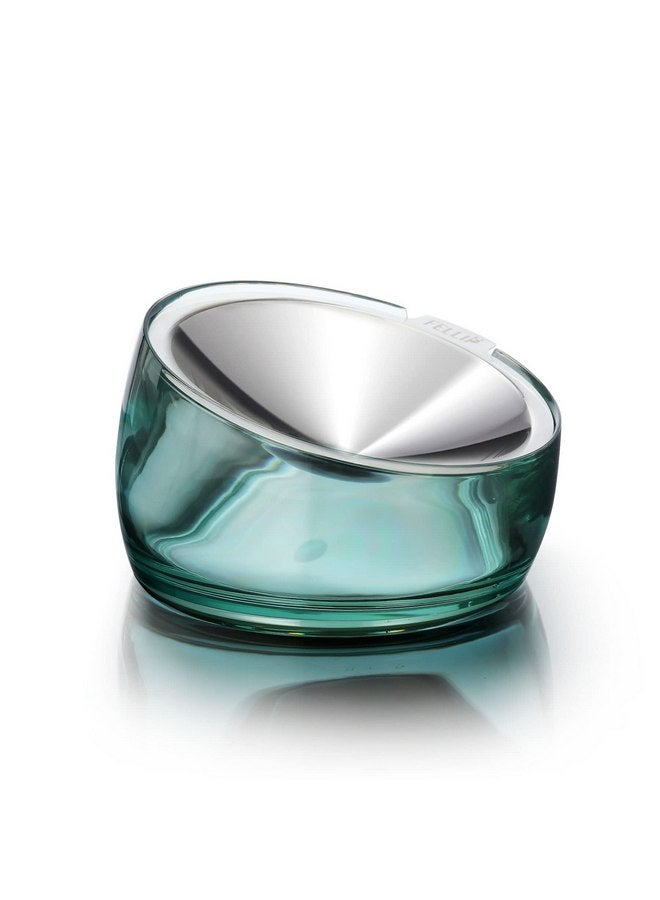 فيلي وعاء طعام قطط من Felli Pet Oblik Whisker Fatigue مصنوع من الفولاذ المقاوم للصدأ، طبق ضحل مائل مضاد للقيء غير قابل للانسكاب، لوحة معدنية عريضة للجراء والكلاب الصغيرة، وعاء طعام جاف رطب مائل (0.5 كوب، كلاسيكي) - Image 1