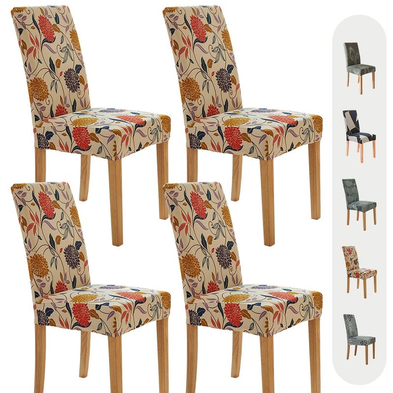 Secgo Chair Covers for Dining Room 4 Pack, Stretch Dining Chair Cover, Washable Spandex Kitchen Parsons Chair Slipcovers, Blue Chair Covers for Home or Party - Image 1