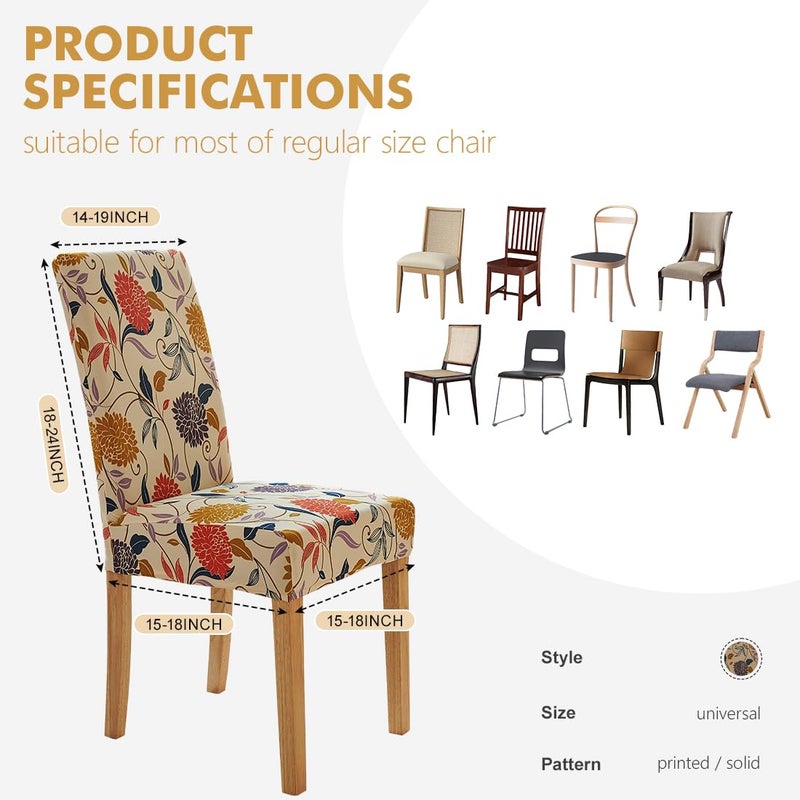 Secgo Chair Covers for Dining Room 4 Pack, Stretch Dining Chair Cover, Washable Spandex Kitchen Parsons Chair Slipcovers, Blue Chair Covers for Home or Party - Image 5