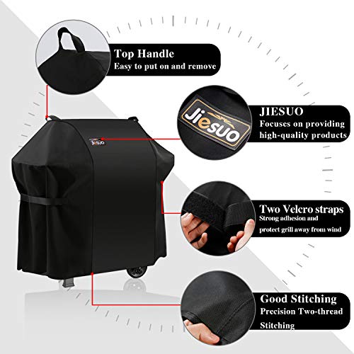Jiesuo 7106 BBQ Gas Grill Cover for Weber Spirit 200 and 300 Series & Genesis Silver A/B: Heavy Duty Waterproof 52 Inch 3 Burner Barbecue Grill Cover - Image 3