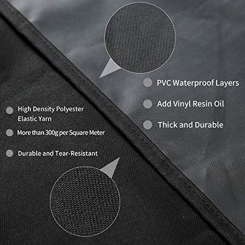 Jiesuo 7106 BBQ Gas Grill Cover for Weber Spirit 200 and 300 Series & Genesis Silver A/B: Heavy Duty Waterproof 52 Inch 3 Burner Barbecue Grill Cover - Image 4