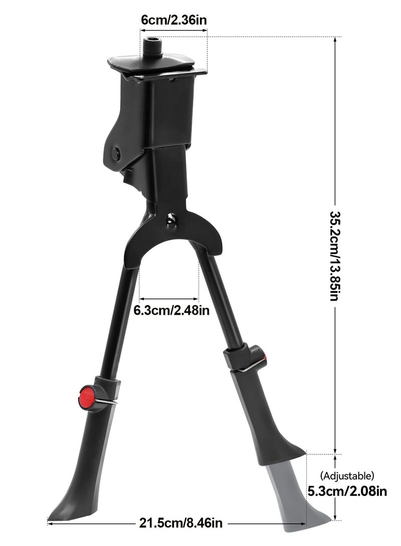 عام الثقيلة مزدوجة الساقين موقف الدراجة - موقف الدراجة القابلة للتعديل مصنوع من الفولاذ مع وسائد القدم الواسعة غير المنزلقة ، دعم سميك 1.3 سم ، ربيع مرن عالي لمواقف سيارات وصيانة مستقرة - Image 4