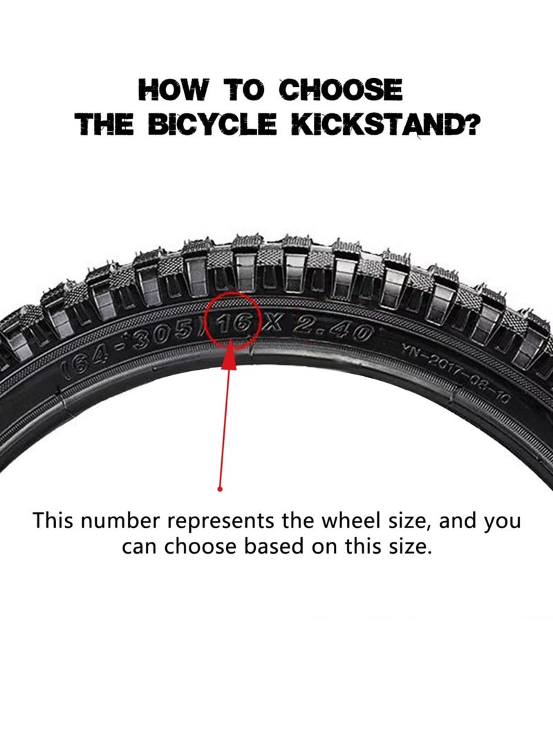 عام الثقيلة مزدوجة الساقين موقف الدراجة - موقف الدراجة القابلة للتعديل مصنوع من الفولاذ مع وسائد القدم الواسعة غير المنزلقة ، دعم سميك 1.3 سم ، ربيع مرن عالي لمواقف سيارات وصيانة مستقرة - Image 5