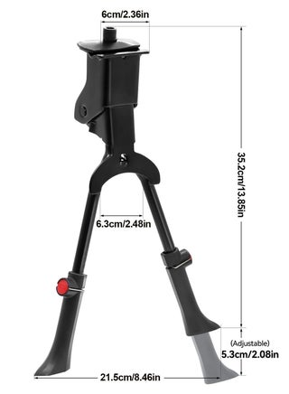 Heavy Duty Double Legs Bicycle KickStand - Adjustable Bike Stand Made of Steel with Non-Slip Wide Foot Pads, 1.3cm Thickened Support, High Elastic Spring for Stable Parking & Maintenance - view 3