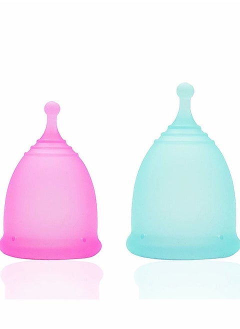 Soft Menstrual Cup, Super and Flexible, Reusable Silicone Foldable Sterilizing Wear for 12 Hours, Easy to Clean Tampon Pad Alternative (1 Small 1 Large)