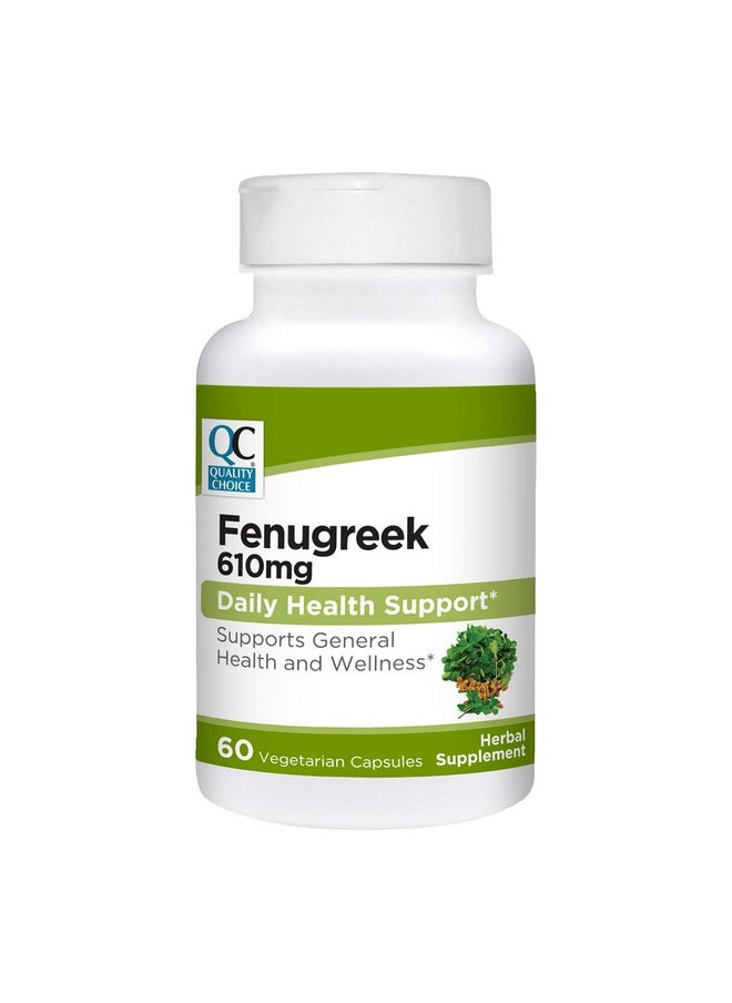 Quality Choice Fenugreek Seed Powder 610 Mg Vegetarian Health And Wellness Dietary Supplement Count Of 60 Capsules  - Image 1