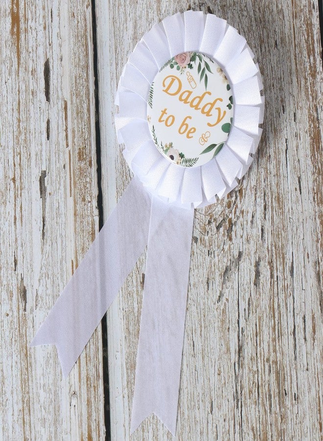 PATICARRY HAPPYLAND Baby Shower Decorations Mom to be Neutral Sage Green Set Mommy to be Daddy to be Tinplate Badge Pin Shower Gender Neutral Baby Shower Flower for Gender Reveal - Image 5