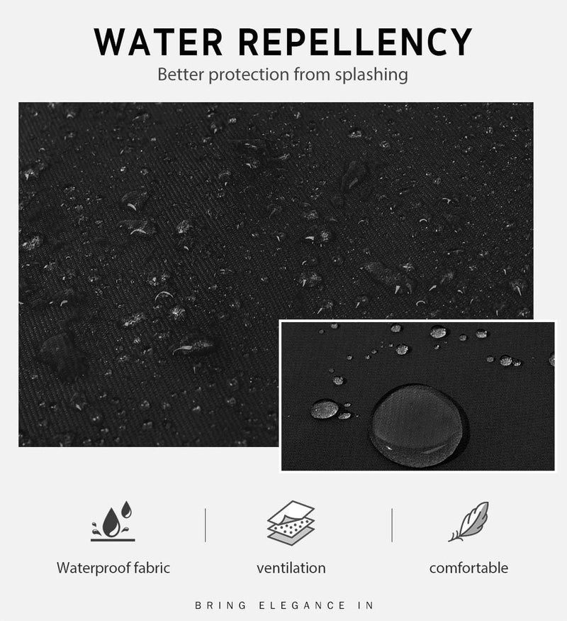 2 Pack Adjustable Bib Apron Waterdrop Resistant with 2 Pockets - Black - Image 3
