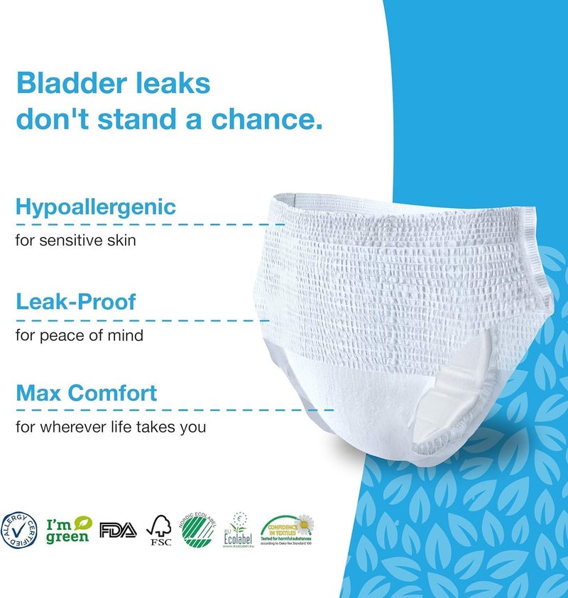 Veeda سراويل داخلية طبيعية للكبار غير قابلة للتسرب للرجال سراويل قابلة للتصرف لحماية تسرب المثانة حفاضات للكبار للرجال مع أقصى امتصاص حجم كبير 80 قطعة - Image 3
