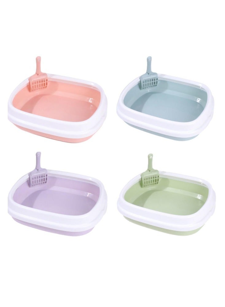 HAPPY PUSS Cat litter plastic box, large Size with high sides, detachable with free cat litter shovel. Green color - Image 5