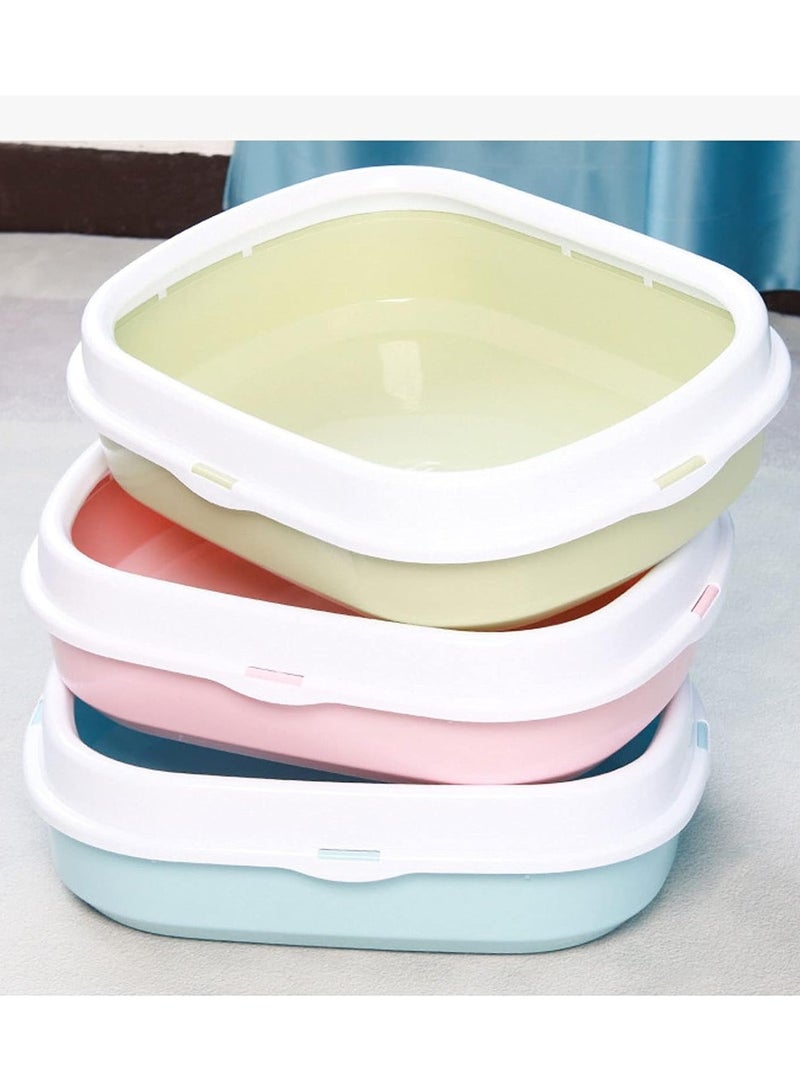 HAPPY PUSS Cat litter plastic box, large Size with high sides, detachable with free cat litter shovel. Green color - Image 2