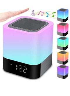 Y&D Night Lights Bluetooth Speaker, Alarm Clock Speaker Touch Sensor Bedside Lamp Dimmable Multi-Color Changing Lamp, MP3 Player, Wireless with  - Image 1