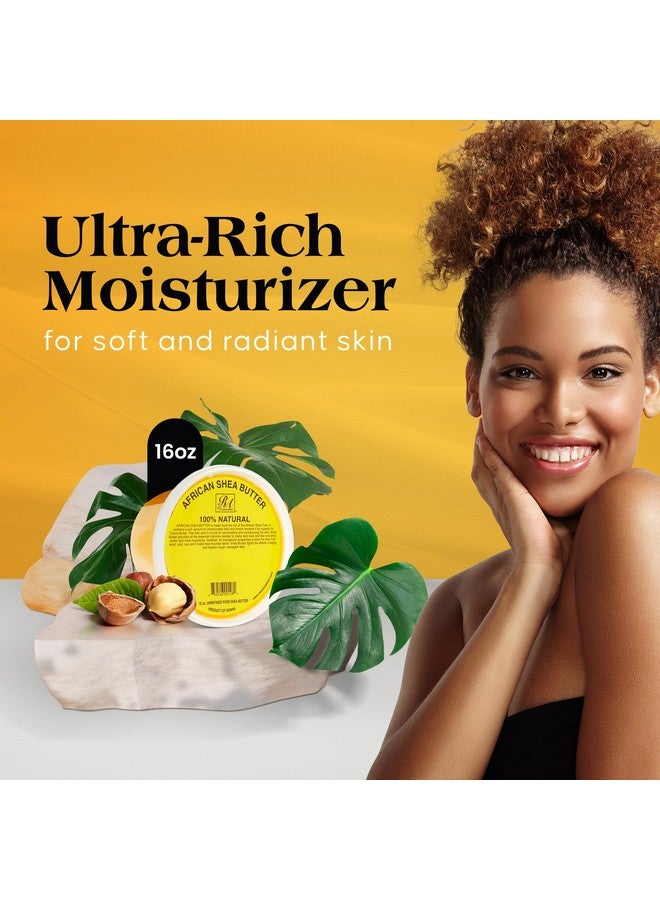 RA COSMETICS RA Cosmetic's 100% Natural Unrefined Yellow Shea Butter - Pure African Luxury for Skin & Hair - Sourced from Ghana - 16oz Jar - Image 2