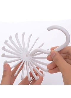 We Happy Tie Holder Belt Hanger with Rotating 20 Hooks Durable Scarf and Accessories Organizer White Pack of 2  - Image 2