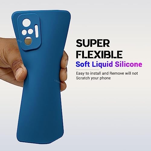 LIRAMARK Silicone Soft Back Cover Case for Xiaomi Redmi Note 10 Pro, Note 10 Pro Max (Silicone Blue) - Image 4