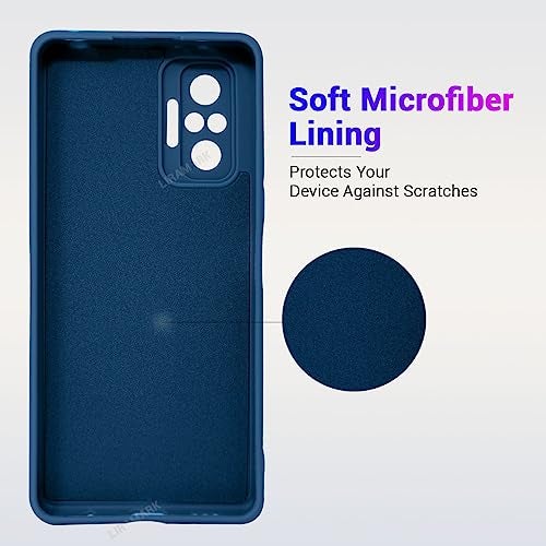 LIRAMARK Silicone Soft Back Cover Case for Xiaomi Redmi Note 10 Pro, Note 10 Pro Max (Silicone Blue) - Image 3