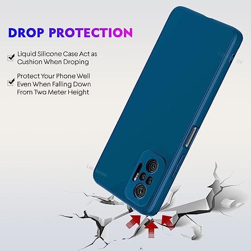LIRAMARK Silicone Soft Back Cover Case for Xiaomi Redmi Note 10 Pro, Note 10 Pro Max (Silicone Blue) - Image 5