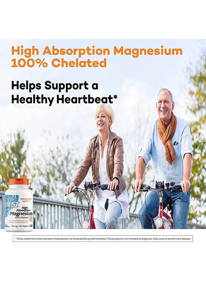 Doctor's BEST Magnesium 200mg High Absorption – Non-GMO, Vegan – 120 Tablets for Nerve Function & Bone Health - Image 4