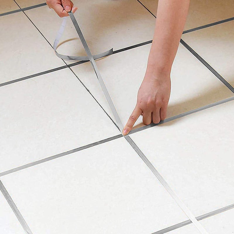 SAJAG Sajag Tile Stickers for Flooring Tiles Gap Tape Waterproof Waterproof Gap Sealing TapeFilling StickerSelfAdhesive CeramicMarble Wall Floor Decor Tape 05 cm 50 Meter Silver 3  - Image 5